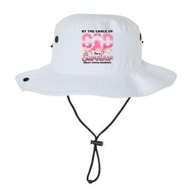 By The Grace Of God Im A Survivor Breast Cancer Awareness Legacy Cool Fit Booney Bucket Hat