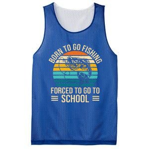 Born To Go Fishing Forced School Funny Fishing Mesh Reversible Basketball Jersey Tank