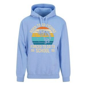 Born To Go Fishing Forced School Funny Fishing Unisex Surf Hoodie