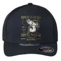 Born To Go Fishing Forced To Go To School Camo Us Flag Flexfit Unipanel Trucker Cap