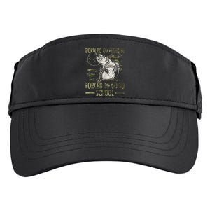 Born To Go Fishing Forced To Go To School Camo Us Flag Adult Drive Performance Visor