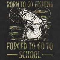Born To Go Fishing Forced To Go To School Camo Us Flag Golf Towel