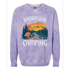 Best Teacher Gone Camping Colorblast Crewneck Sweatshirt