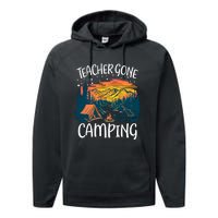 Best Teacher Gone Camping Performance Fleece Hoodie