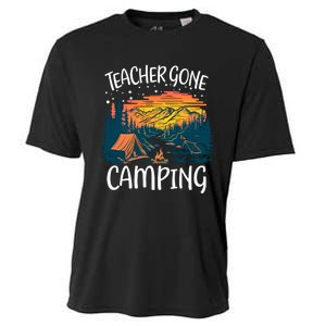 Best Teacher Gone Camping Cooling Performance Crew T-Shirt