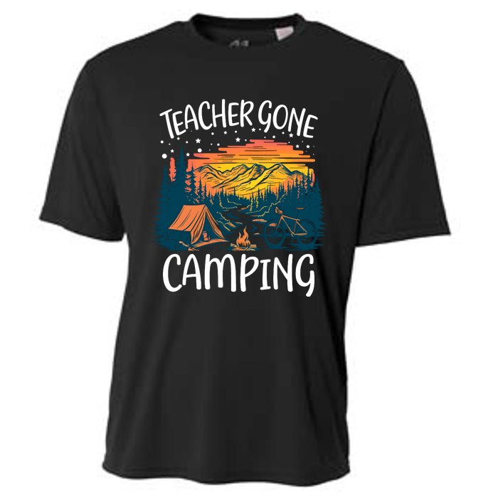 Best Teacher Gone Camping Cooling Performance Crew T-Shirt