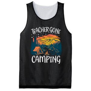 Best Teacher Gone Camping Mesh Reversible Basketball Jersey Tank