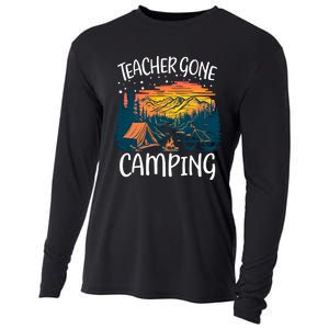 Best Teacher Gone Camping Cooling Performance Long Sleeve Crew