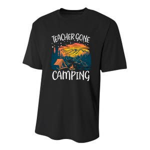 Best Teacher Gone Camping Youth Performance Sprint T-Shirt