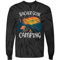 Best Teacher Gone Camping Tie-Dye Long Sleeve Shirt