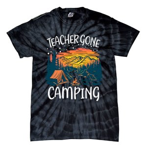 Best Teacher Gone Camping Tie-Dye T-Shirt