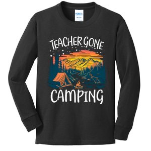 Best Teacher Gone Camping Kids Long Sleeve Shirt