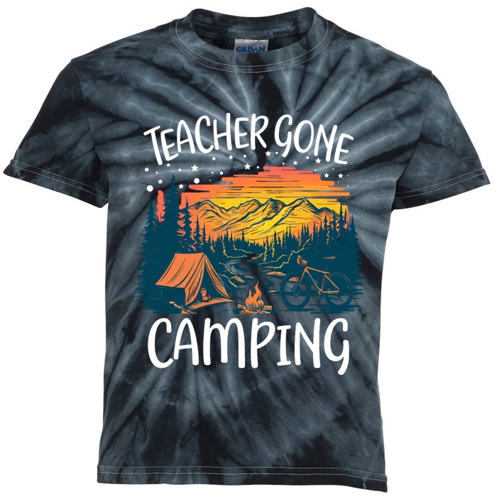 Best Teacher Gone Camping Kids Tie-Dye T-Shirt