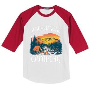 Best Teacher Gone Camping Kids Colorblock Raglan Jersey