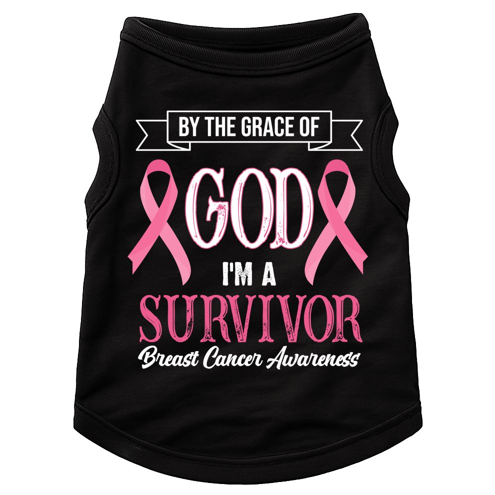 By The Grace Of God I'm A Survivor Breast Cancer Awareness Doggie Tank