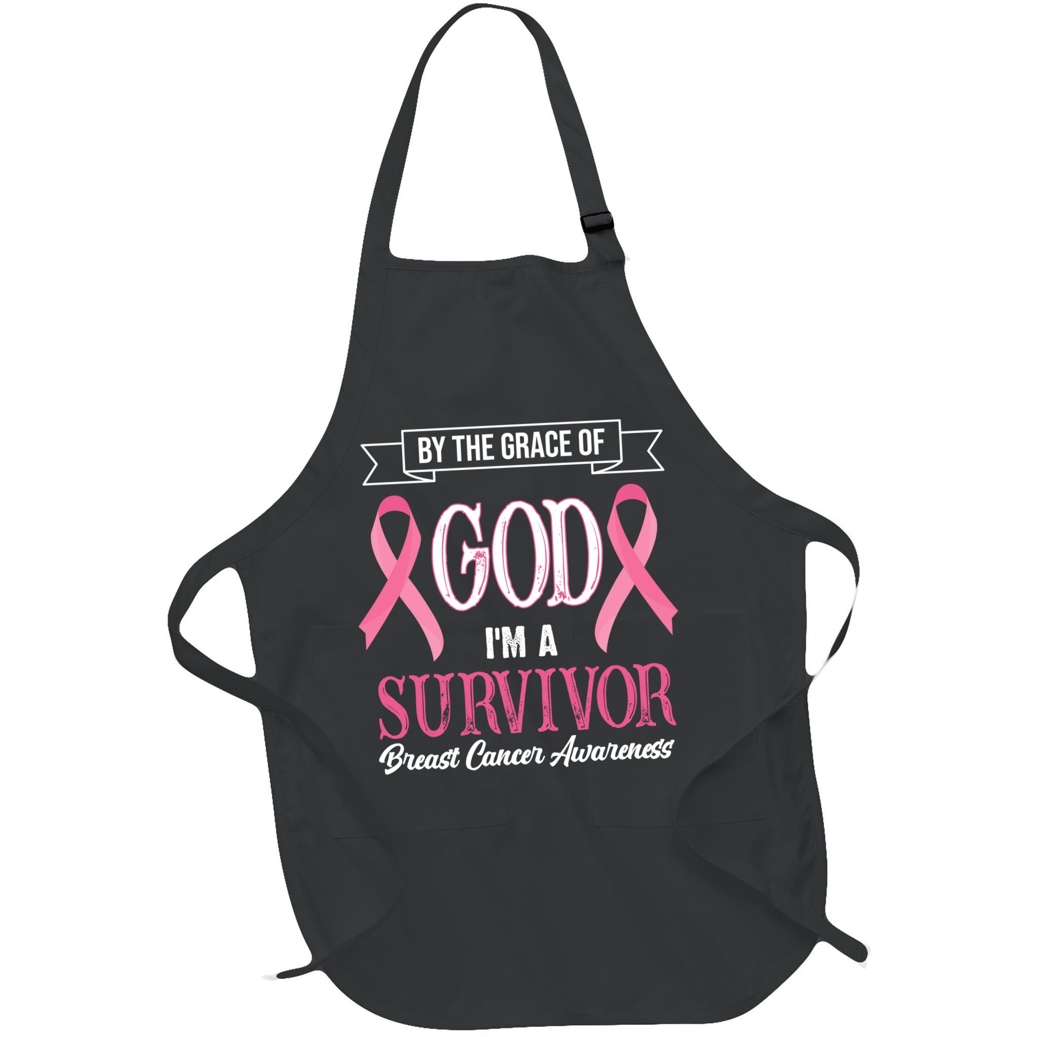 By The Grace Of God I'm A Survivor Breast Cancer Awareness Apron
