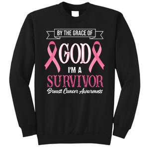 By The Grace Of God I'm A Survivor Breast Cancer Awareness Sweatshirt