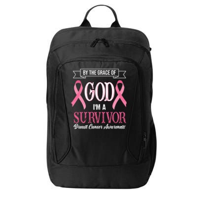 By The Grace Of God I'm A Survivor Breast Cancer Awareness City Backpack