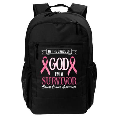 By The Grace Of God I'm A Survivor Breast Cancer Awareness Daily Commute Backpack