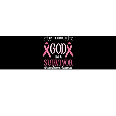 By The Grace Of God I'm A Survivor Breast Cancer Awareness Bumper Sticker