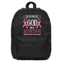 By The Grace Of God I'm A Survivor Breast Cancer Awareness 16 in Basic Backpack