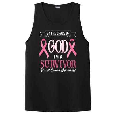 By The Grace Of God I'm A Survivor Breast Cancer Awareness PosiCharge Competitor Tank