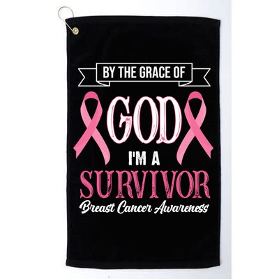 By The Grace Of God I'm A Survivor Breast Cancer Awareness Golf Towel