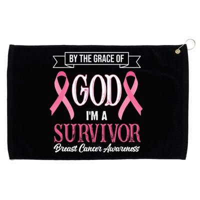 By The Grace Of God I'm A Survivor Breast Cancer Awareness Grommeted Golf Towel