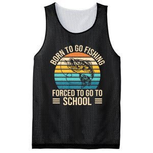 Born To Go Fishing Forced School Funny Fishing Mesh Reversible Basketball Jersey Tank