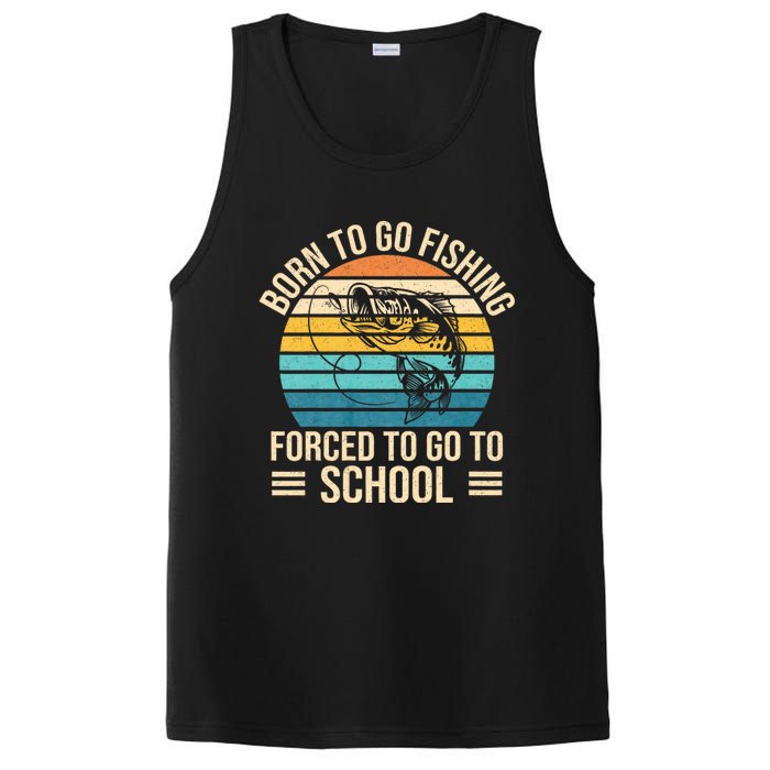 Born To Go Fishing Forced School Funny Fishing PosiCharge Competitor Tank