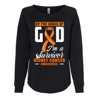 By The Grace God Im A Survivor Kidney Cancer Survivor Womens California Wash Sweatshirt