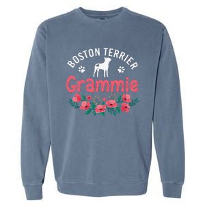 Boston Terrier Grammie Gifts Mom Funny Dog Lover Christmas Garment-Dyed Sweatshirt