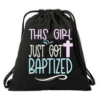 Baptism This Girl Baptized Christian 23 Drawstring Bag