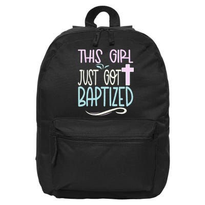 Baptism This Girl Baptized Christian 23 16 in Basic Backpack