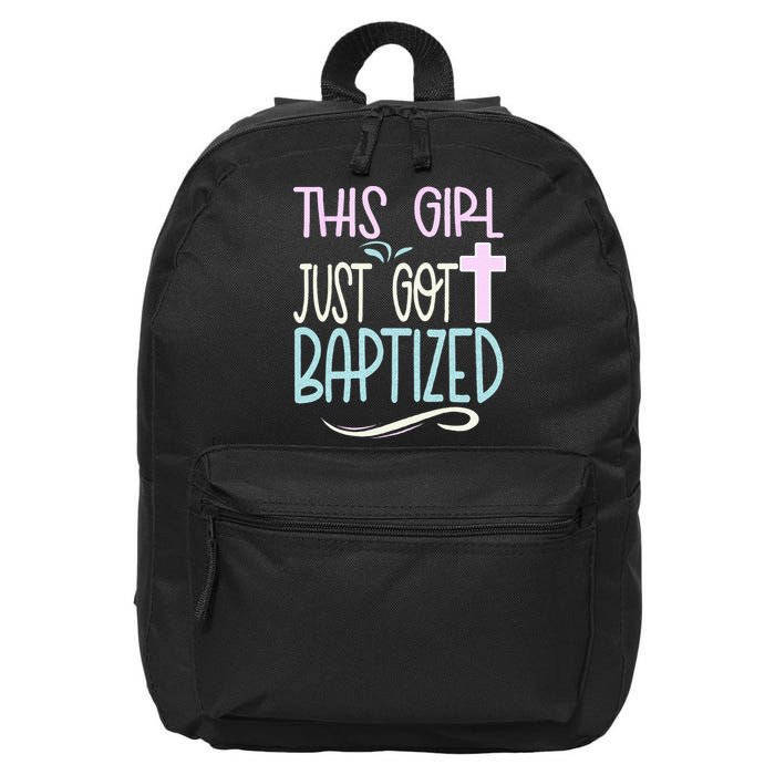 Baptism This Girl Baptized Christian 23 16 in Basic Backpack