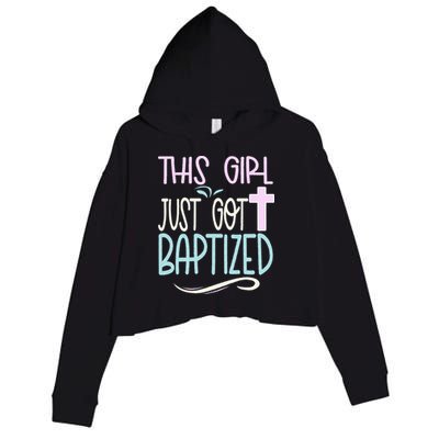 Baptism This Girl Baptized Christian 23 Crop Fleece Hoodie