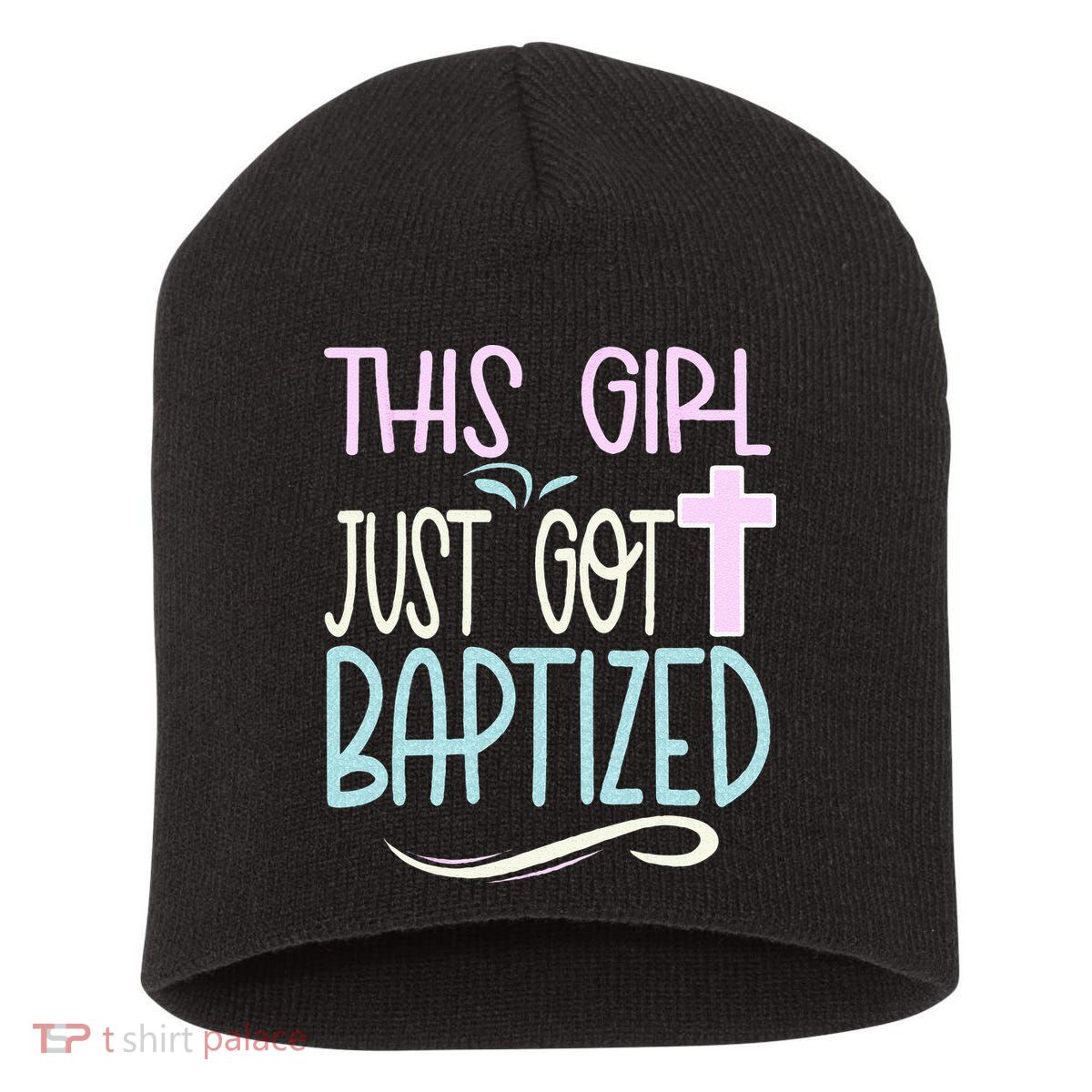 Baptism This Girl Baptized Christian 23 Short Acrylic Beanie