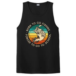 Born To Go Fishing Forced To Go To School Funny Fishing PosiCharge Competitor Tank