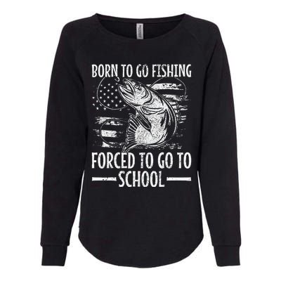 Born To Go Fishing Bass Fish Fisherman Funny Fishing Womens California Wash Sweatshirt