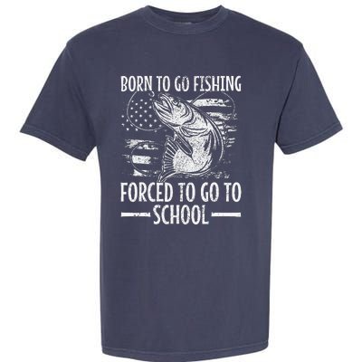 Born To Go Fishing Bass Fish Fisherman Funny Fishing Garment-Dyed Heavyweight T-Shirt