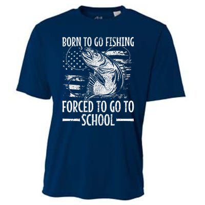 Born To Go Fishing Bass Fish Fisherman Funny Fishing Cooling Performance Crew T-Shirt