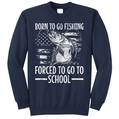 Born To Go Fishing Bass Fish Fisherman Funny Fishing Sweatshirt