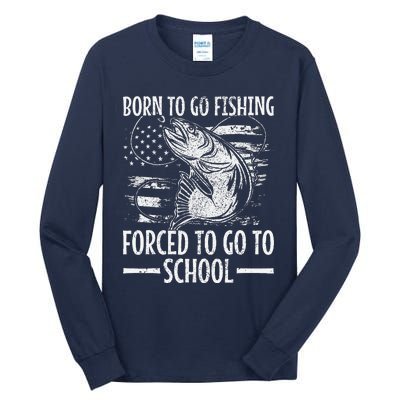 Born To Go Fishing Bass Fish Fisherman Funny Fishing Tall Long Sleeve T-Shirt