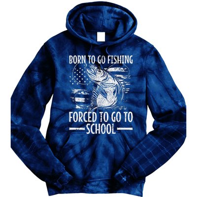 Born To Go Fishing Bass Fish Fisherman Funny Fishing Tie Dye Hoodie