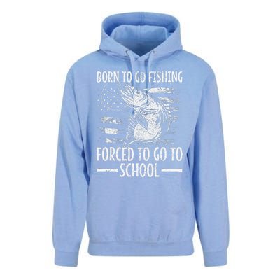 Born To Go Fishing Bass Fish Fisherman Funny Fishing Unisex Surf Hoodie