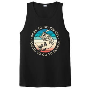 Born To Go Fishing Forced To Go To School Funny Fishing PosiCharge Competitor Tank