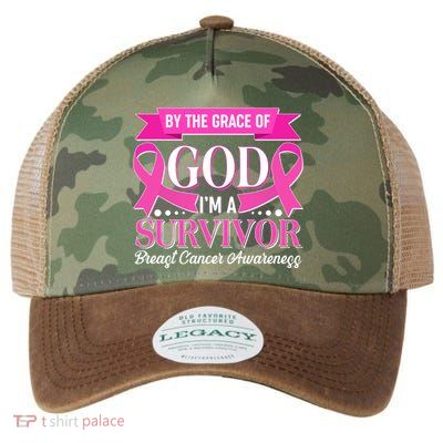 By The Grace Of God I'm A Survivor Breast Cancer Awareness Legacy Tie Dye Trucker Hat
