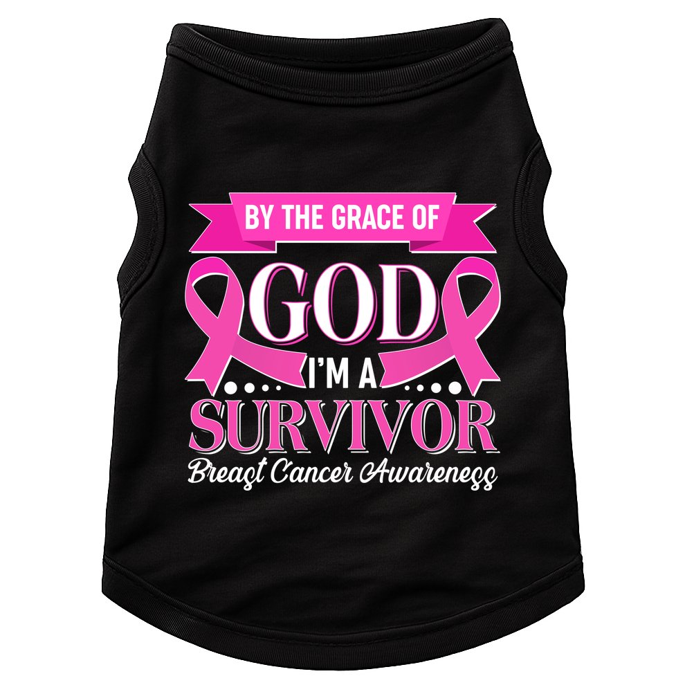 By The Grace Of God I'm A Survivor Breast Cancer Awareness Doggie Tank