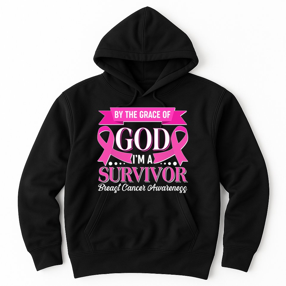 By The Grace Of God I'm A Survivor Breast Cancer Awareness Hoodie