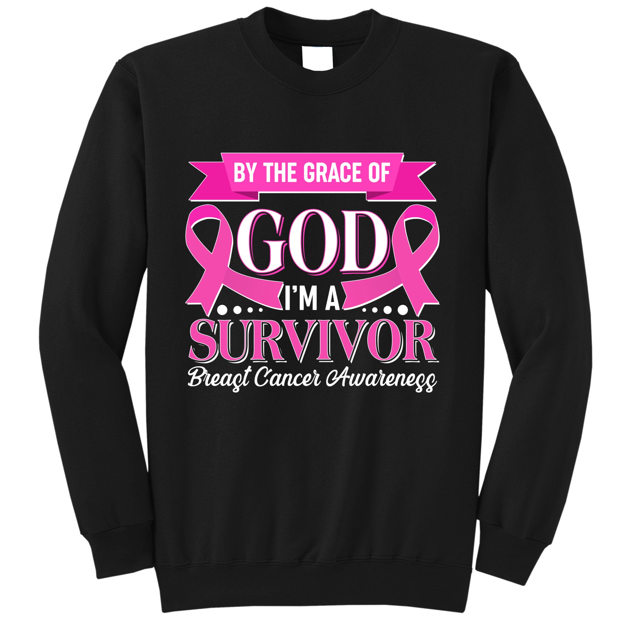 By The Grace Of God I'm A Survivor Breast Cancer Awareness Sweatshirt